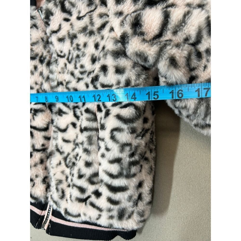 Andy & Evan Girls Furry‎ Cheetah Print Puffer Size 5 - Picture 4 of 7